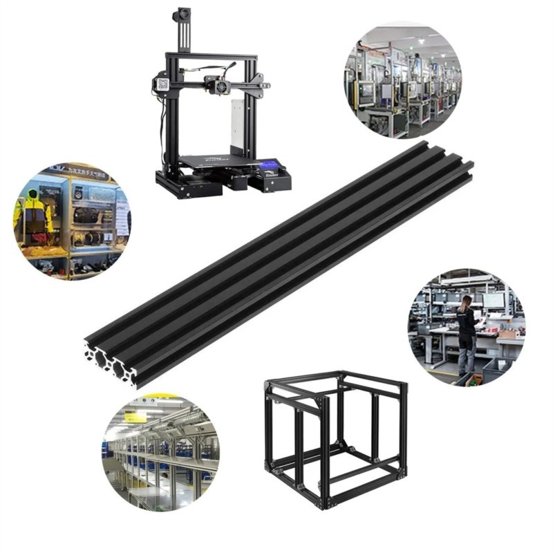 3D Printer Enclosure Frame - โปรไฟล์อะลูมิเนียมสีดำ 1 ชิ้น รุ่น 2060 แบบ