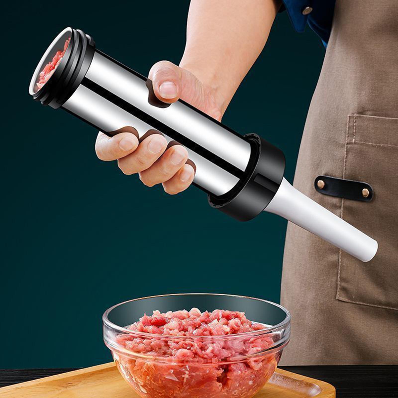 Nozzle Cleaning Kit - เครื่องยัดไส้เนื้อแบบมือหมุนสำหรับทำไส้กรอก ทำจากสแตนเลส ทำความสะอาดง่าย อุปกรณ์ครัวพร้อมชุดหัวฉีด