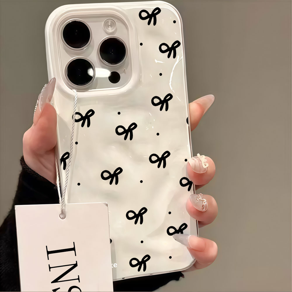 3D Printing Case - เคสโทรศัพท์ลายหัวใจแดงคลื่นน้ำ 3D สำหรับ iPhone 17 16