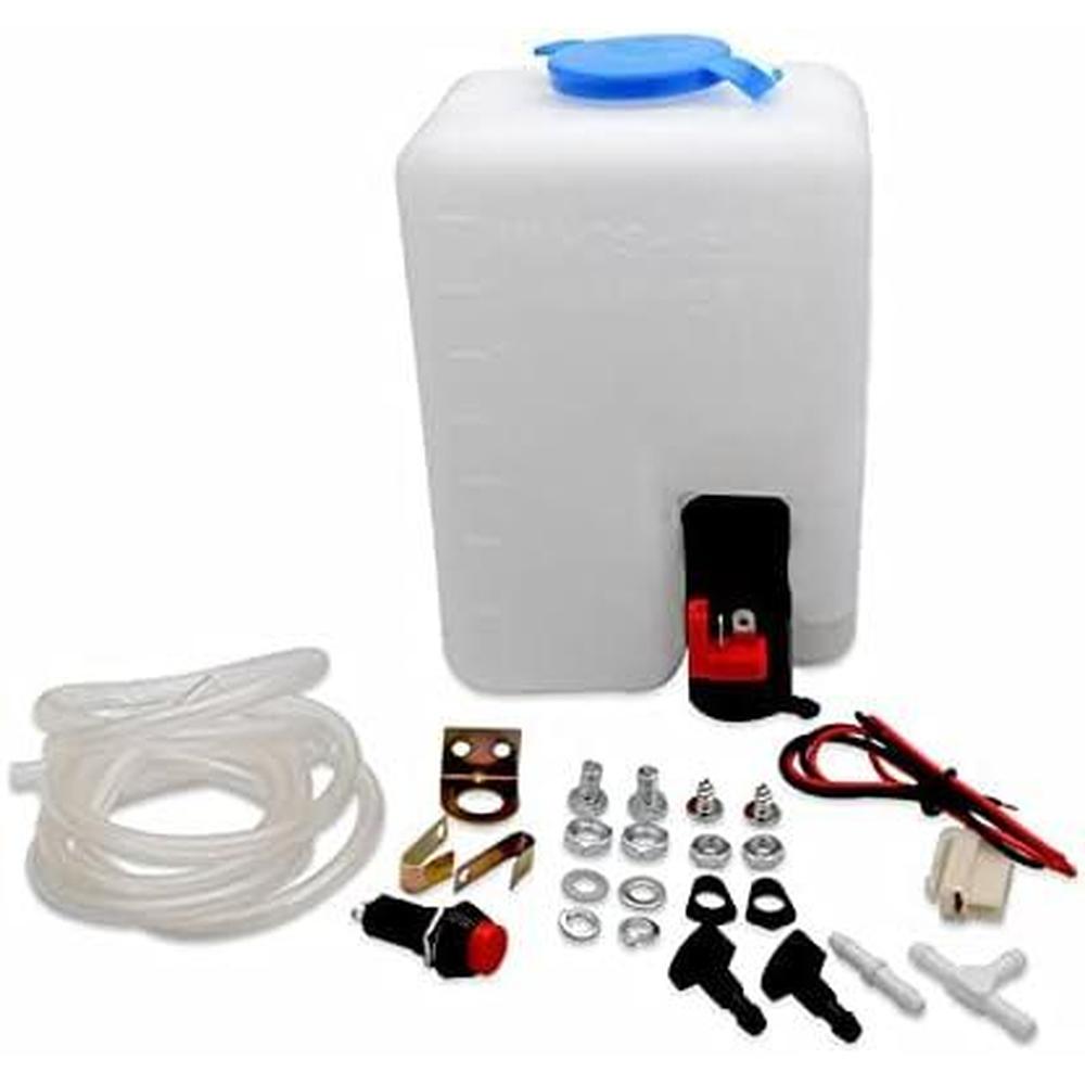 Nozzle Cleaning Kit - ชุดอุปกรณ์ปั๊มน้ำฉีดกระจกหน้ารถ 12V ขนาด 1.5 ลิตร พร้อมหัวฉีดน้ำยาและอุปกรณ์ทำความสะอาดกระจกหน้ารถ