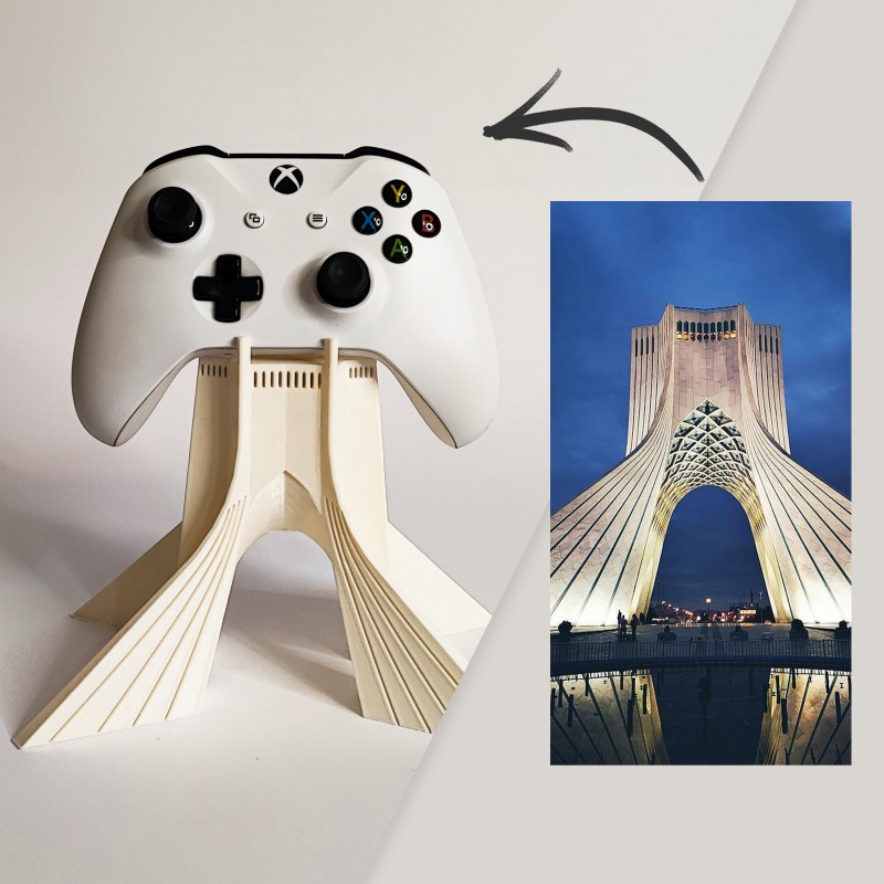 3D Printing Xbox Controller Holder - ที่วางคอนโทรลเลอร์แบบกำหนดเอง โมเดลสถาปัตยกรรมตกแต่งโต๊ะทำงาน สำหรับ Xbox Ps5 ฐานตั้งคอนโทรลเลอร์แบบพิมพ์