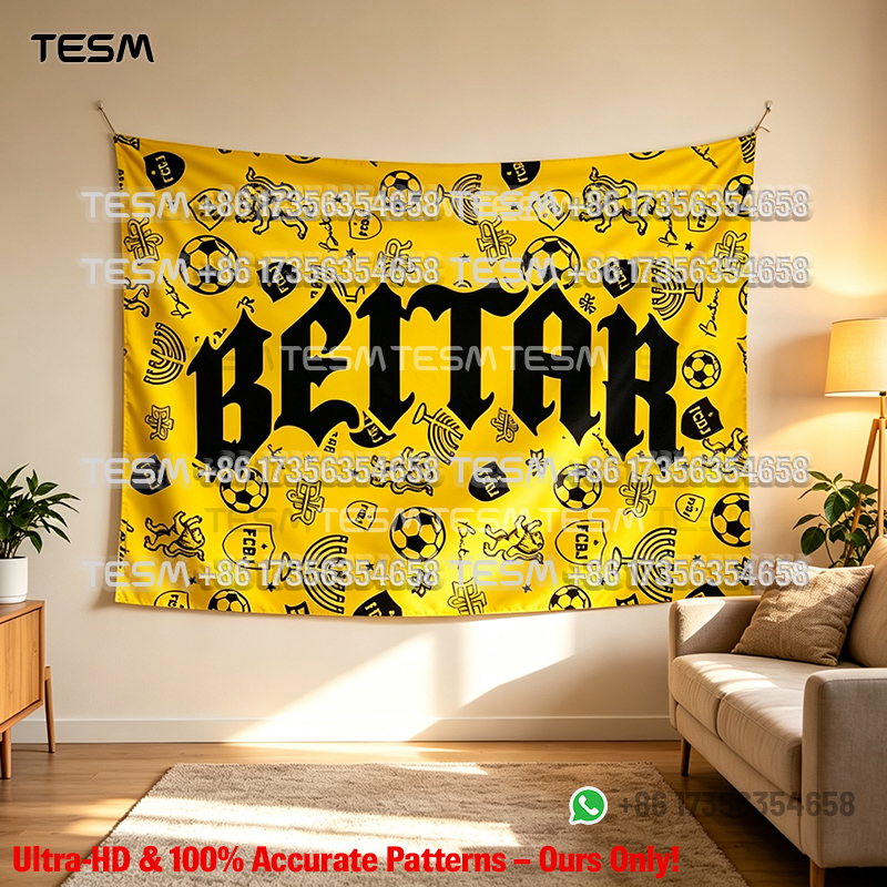 3D Printing Enthusiast - TESM ผ้าแขวนผนังลายฟุตบอล 3D พิมพ์ลาย Beita ของตกแต่งบ้าน