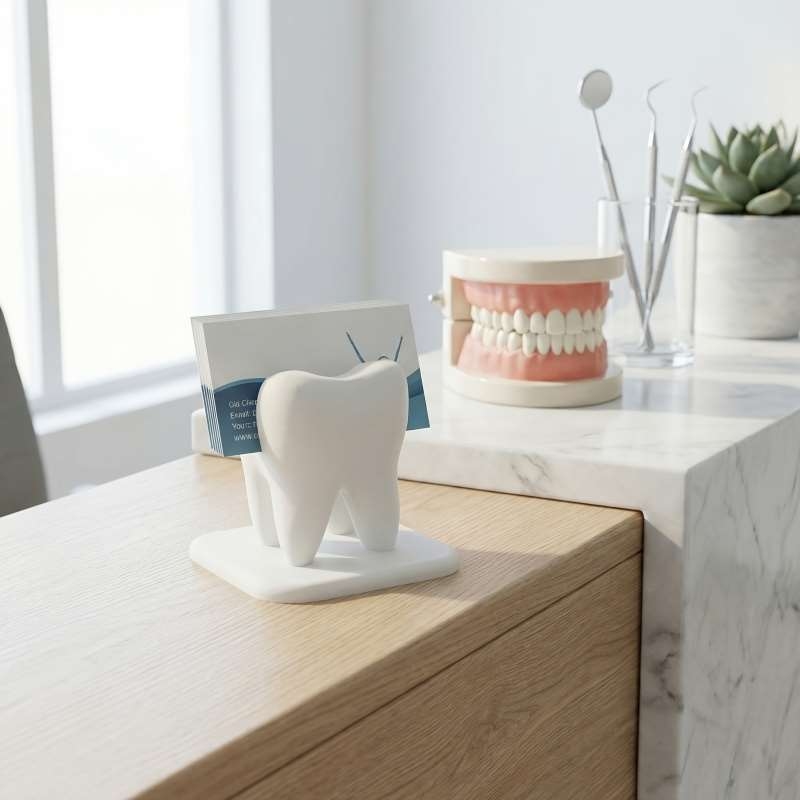 3D Printing Dental - ที่ใส่นามบัตรรูปฟันพิมพ์ 3 มิติ สำหรับคลินิกทันตกรรม ตกแต่งโต๊ะต้อนรับและโต๊ะทำงาน