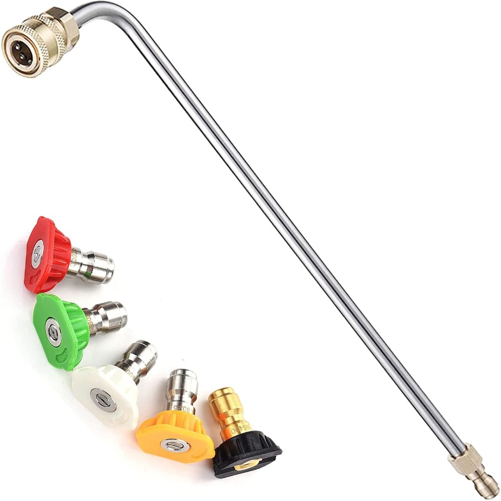 Nozzle Cleaning Kit - ไม้ต่อเครื่องฉีดน้ำแรงดันสูงสีเงิน ขนาด 13.4 นิ้ว, 90 °