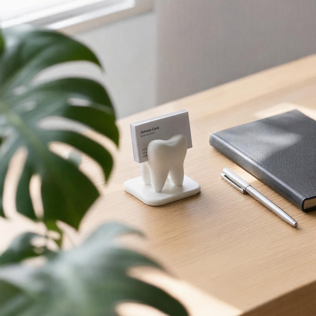 ที่วางนามบัตรรูปฟันสีขาวพิมพ์  - 3D Printing Dental บทวิจารณ์และราคา